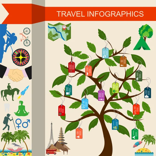 Seyahat. Tatil. Beach resort infographics. Öğeleri creat için — Stok Vektör