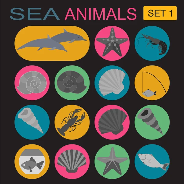 Icono de animales marinos — Vector de stock