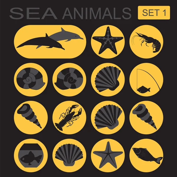 Морських тварин значок — стоковий вектор