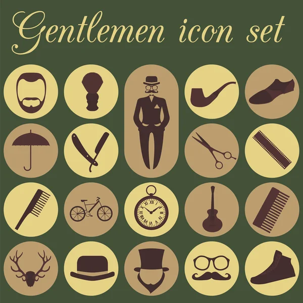 Set de peluquería vintage, peinado y caballero icono. Vector illu — Archivo Imágenes Vectoriales