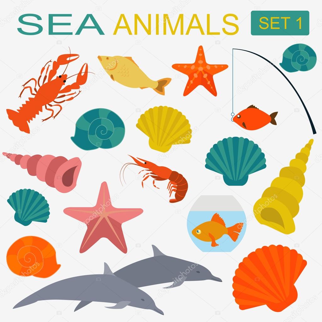 Sea animals icon