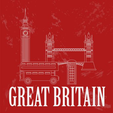 United Kingdom of Great Britain landmarks clipart