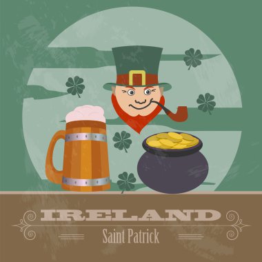 İrlanda yerler. Retro tarz resim