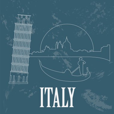 İtalya Cumhuriyeti yerler. Retro tarz resim