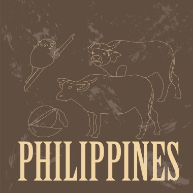 Filipinler yerler. Retro tarz resim