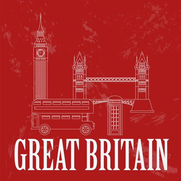 United Kingdom of Great Britain landmarks — Stock Vector