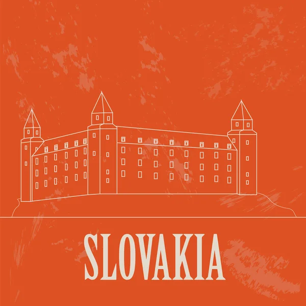 Slovakia landmarks. Retro styled image — Stock Vector