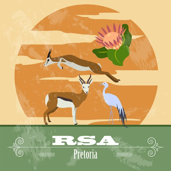 Rsa Wahrzeichen. Retro-Image — Stockvektor