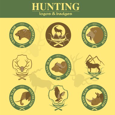 Avcılık Kulübü etiket istemediğinizinereden. Grand safari logo ve budges