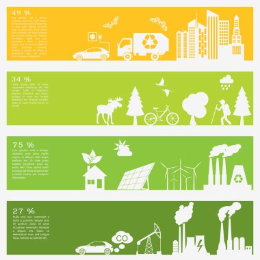 Çevre, ekoloji Infographic öğeleri. Çevresel riskler, 