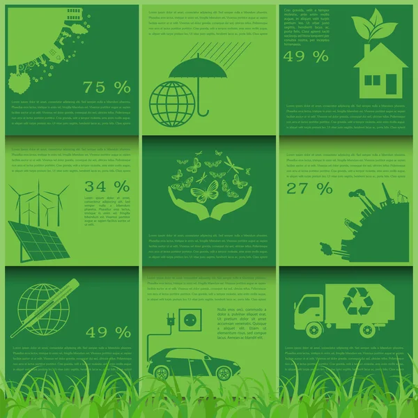 Ambiente, ecologia elementi infografici. Rischi ambientali , — Vettoriale Stock