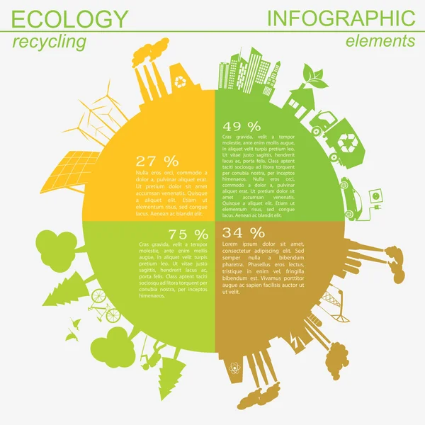 Milieu, ecologie infographic elementen. Milieurisico 's, — Stockvector