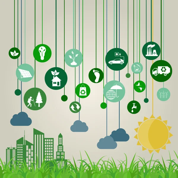 Životní prostředí, ekologie infographic prvky. Environmentální rizika, — Stockový vektor
