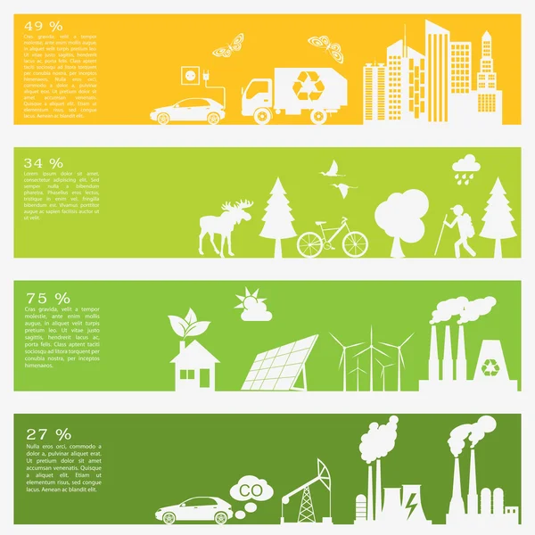 Ambiente, ecologia elementi infografici. Rischi ambientali , — Vettoriale Stock