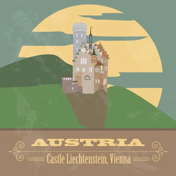 Austria landmarks. Retro styled image — Stock Vector