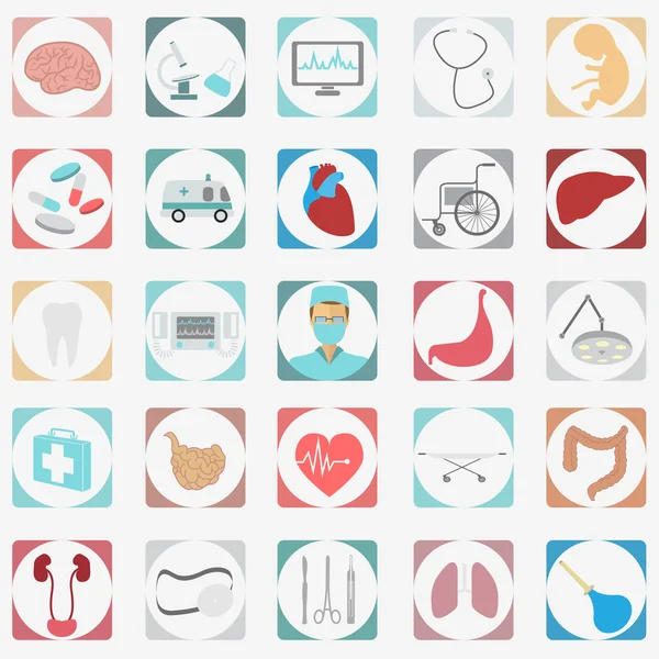 Medical and healthcare icon set — Stock Vector