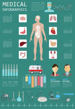 Tıbbi ve sağlık Infographic, infogr oluşturmak için öğeleri
