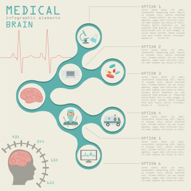 Tıbbi ve sağlık Infographic, beyin infographics