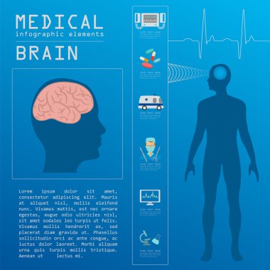 Tıbbi ve sağlık Infographic, beyin infographics