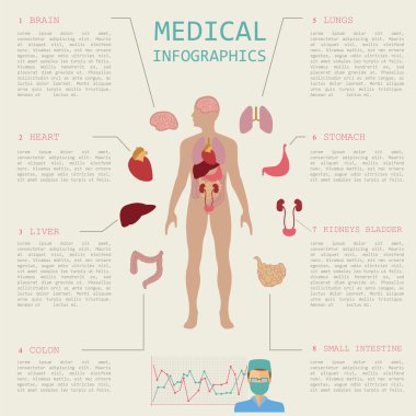 Tıbbi ve sağlık Infographic, infogr oluşturmak için öğeleri