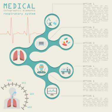 Tıbbi ve sağlık Infographic, solunum sistemi infograph