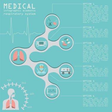 Tıbbi ve sağlık Infographic, solunum sistemi infograph