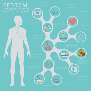 Tıbbi ve sağlık Infographic, solunum sistemi infograph