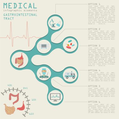 Tıbbi ve sağlık Infographic, gastrointestinal sistem infographics