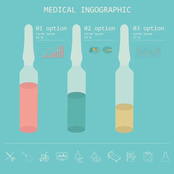 Lékařské a zdravotnické infographic, prvky pro tvorbu infogr — Stockový vektor