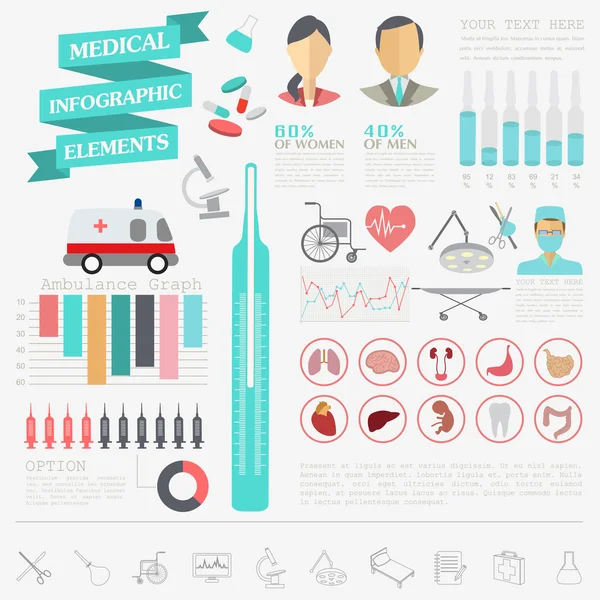 Lékařské a zdravotnické infographic, prvky pro tvorbu infogr — Stockový vektor