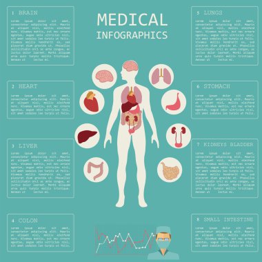 Tıbbi ve sağlık Infographic, infogr oluşturmak için öğeleri