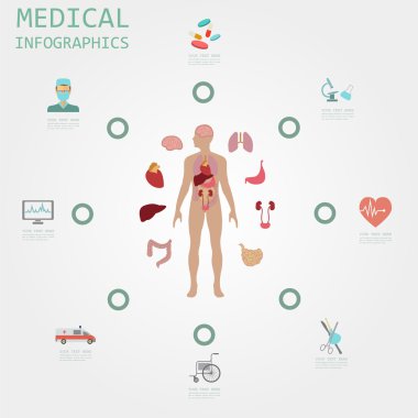 Tıbbi ve sağlık Infographic, infogr oluşturmak için öğeleri