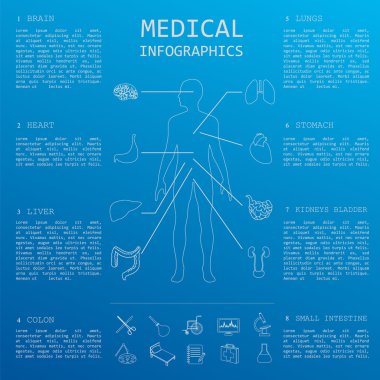 Tıbbi ve sağlık Infographic, infogr oluşturmak için öğeleri