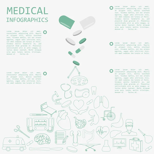 Инфографика медицины и здравоохранения, элементы для создания инфогра — стоковый вектор