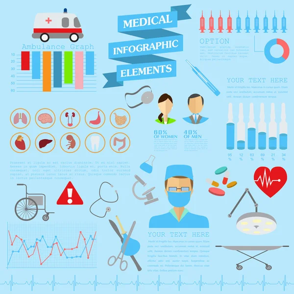 Medical and healthcare infographic, elements for creating infogr — Stock Vector