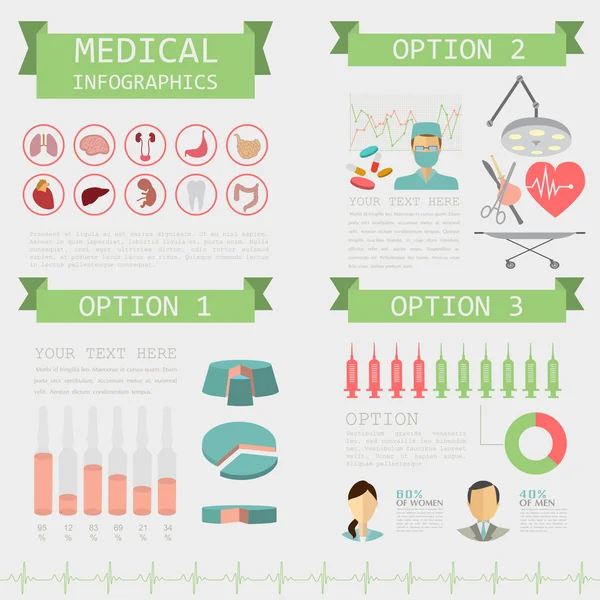 Инфографика медицины и здравоохранения, элементы для создания инфогра — стоковый вектор