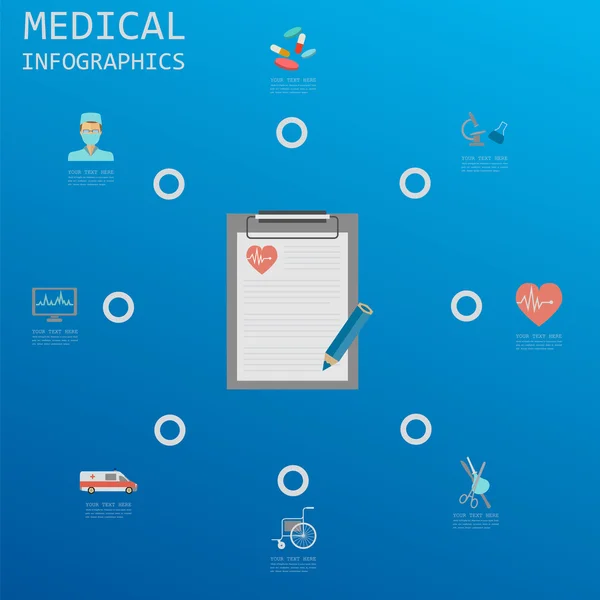 Ιατρικής και υγειονομικής περίθαλψης infographic, στοιχεία για τη δημιουργία infogr — Διανυσματικό Αρχείο
