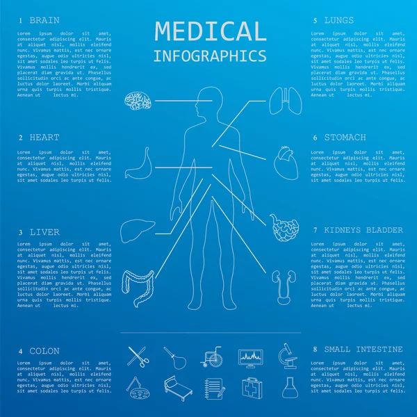 Infografía médica y sanitaria, elementos para crear infogr — Vector de stock