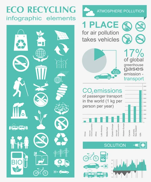 환경, 생태 infographic 요소입니다. 환경 위험, — 스톡 벡터