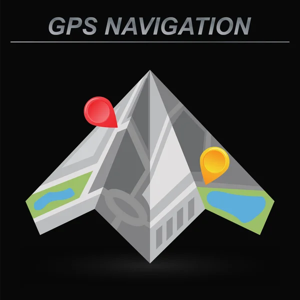 Système mondial de positionnement, navigation . — Image vectorielle