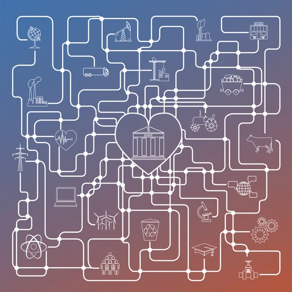 Infografía económica y financiera. Proyectos de inversión. Banks. E — Archivo Imágenes Vectoriales