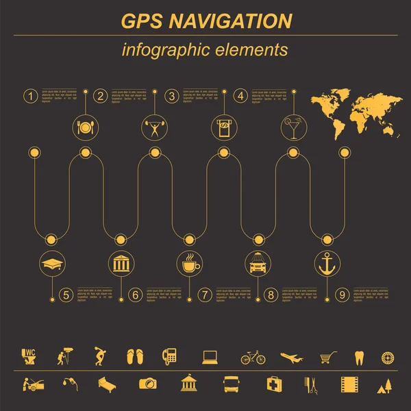 Global Positioning System, navigation. Infographic template — Stock Vector