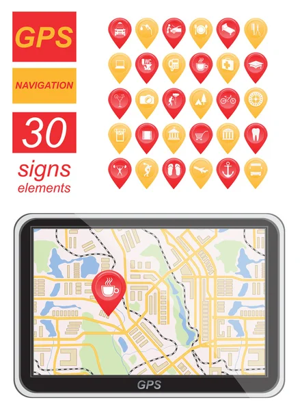 Global Positioning System, navigatie. Infographic sjabloon — Stockvector