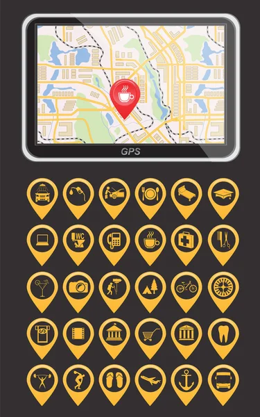 Global Positioning System, navigatie. Infographic sjabloon — Stockvector