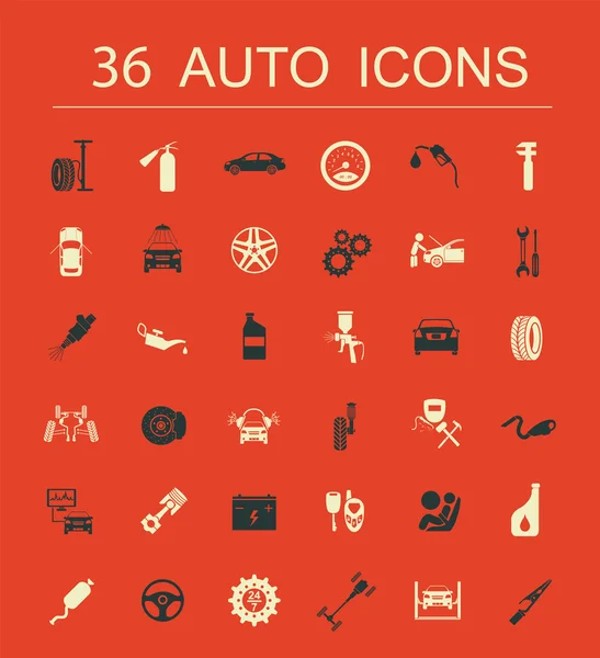 Conjunto de iconos de servicio de coche — Vector de stock