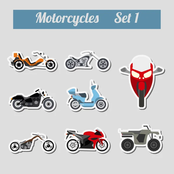 Set of elements motorcycles for creating your own infographics o — Stock Vector