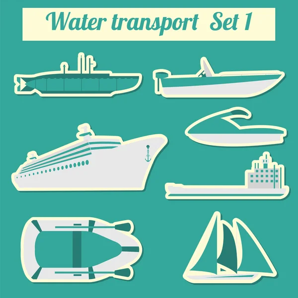 Zestaw woda transportu ikona do tworzenia własnych infografiki — Wektor stockowy