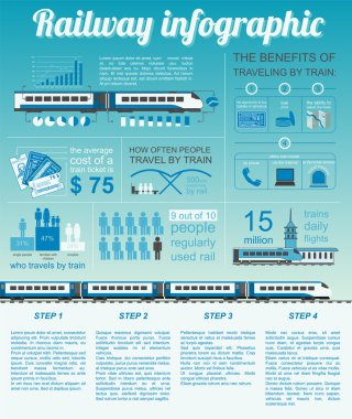 Demiryolu Infographic. Kendi infograp oluşturmak için öğeleri ayarla