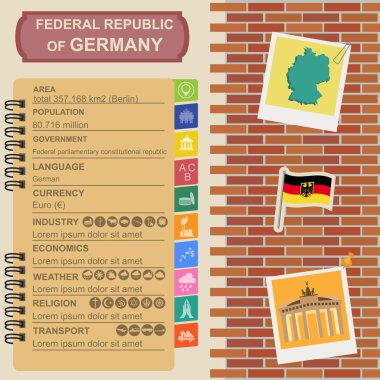 Almanya infographics, istatistiksel veri, manzaraları
