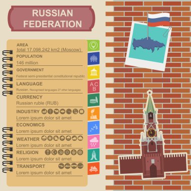 Rusya Federasyonu infographics, istatistiksel veri, manzaraları